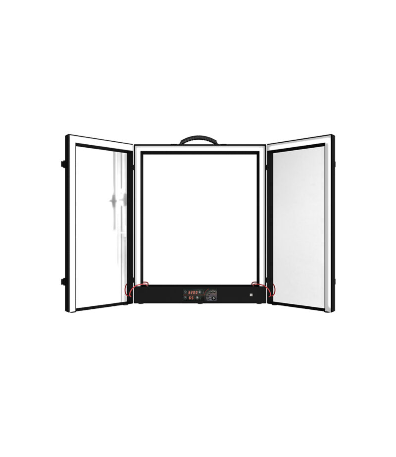 LED triptych make-up mirror